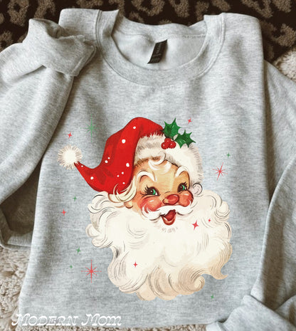 Vintage santa (tee, crewneck or hoodie )