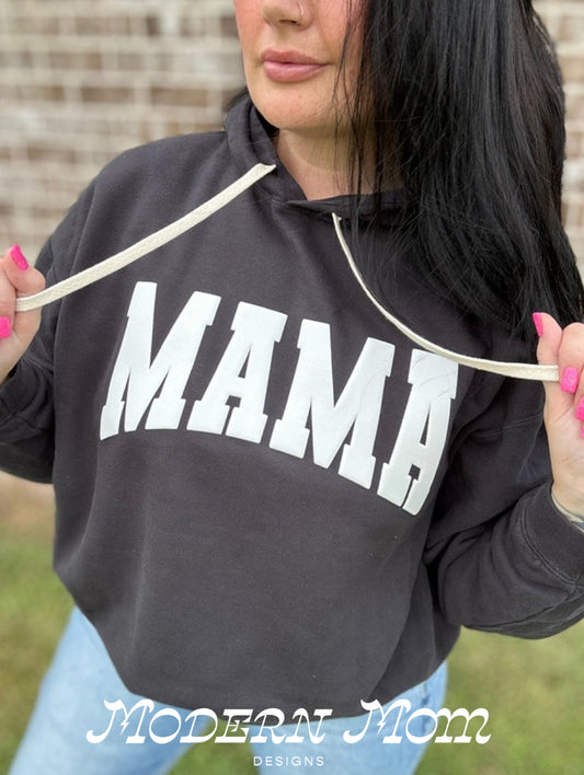 Lightweight MAMA puff print hoodie black