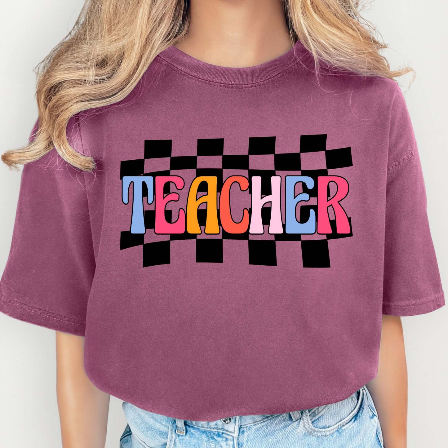 teacher check pink