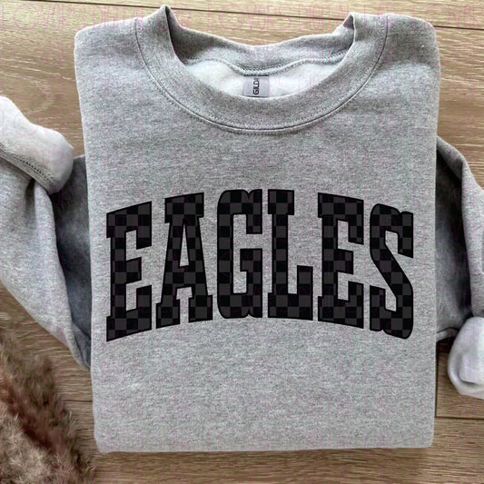 EAGLES BLACK CHECKERED-ANY COLOR (tee shirt, crewneck or hoodie)