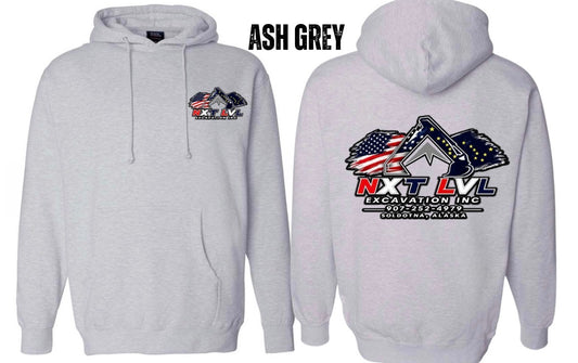 NXT LVL ASH GREY FLAG LOGO HOODIE