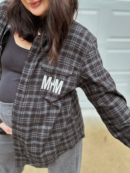 Modern mom exclusive mother-hood butterfly logo flannel