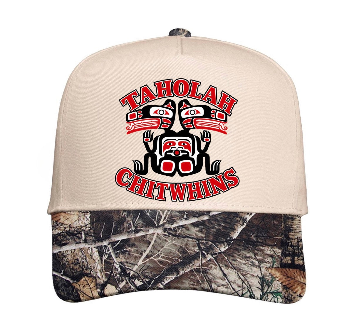Taholah Chitwins camo trucker hat (screen print)