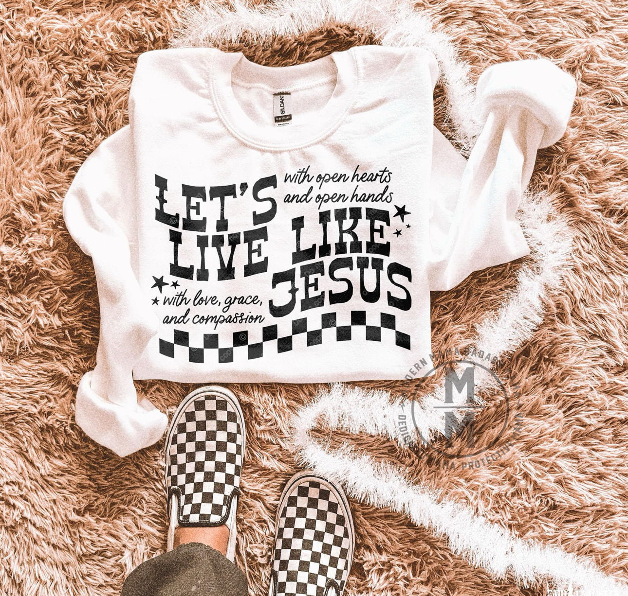 Let’s live like Jesus (tee shirt or crewneck)