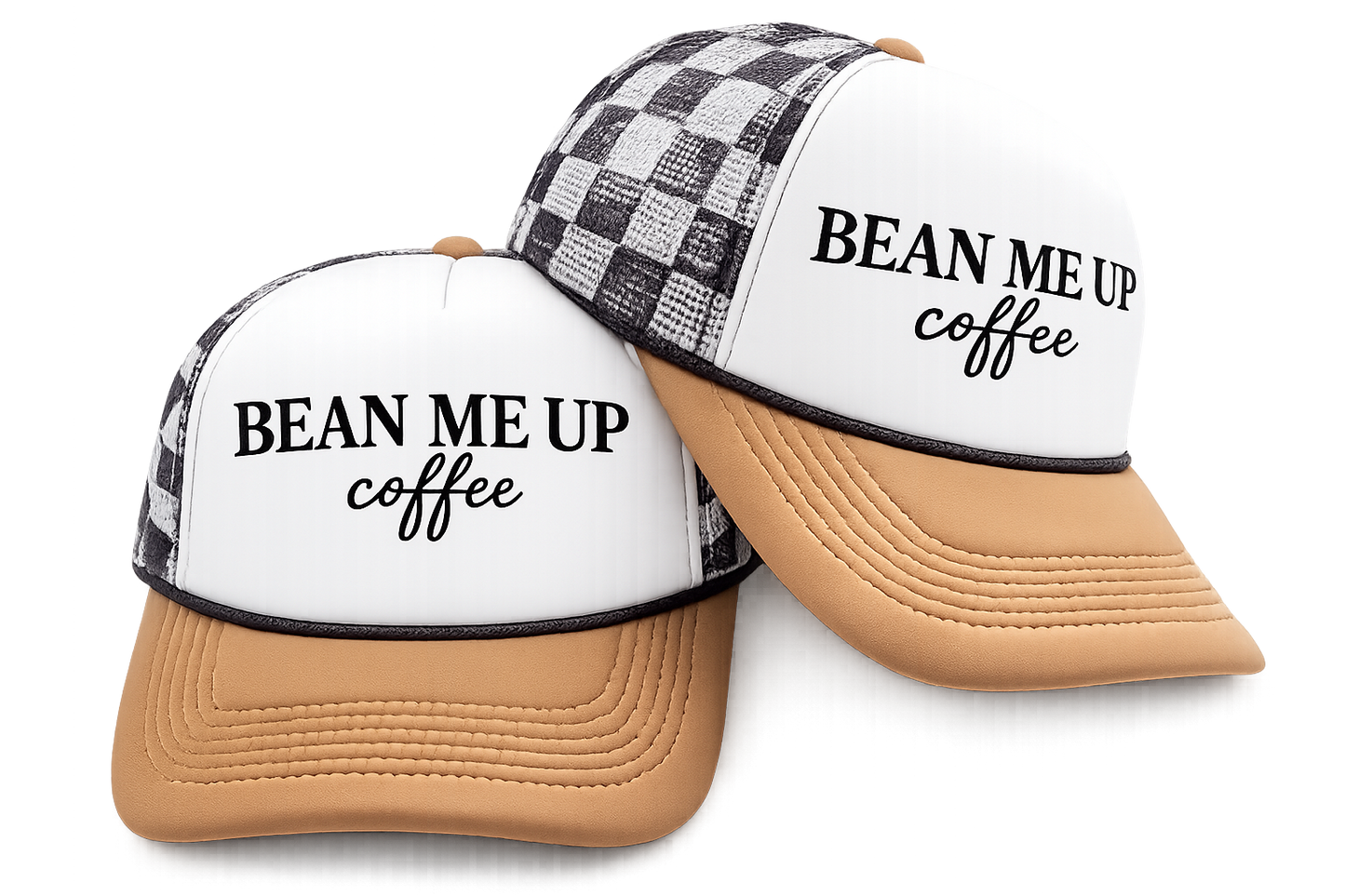 Bean me up checkered trucker