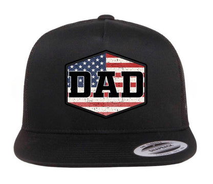 Dad americana-flat bill or 5panel trucker
