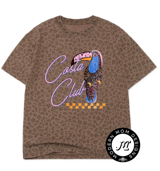 Costa club oversized Leopard tee