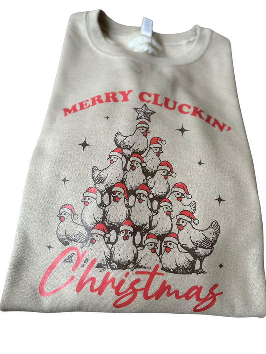 Merry cluckin christmas crewneck