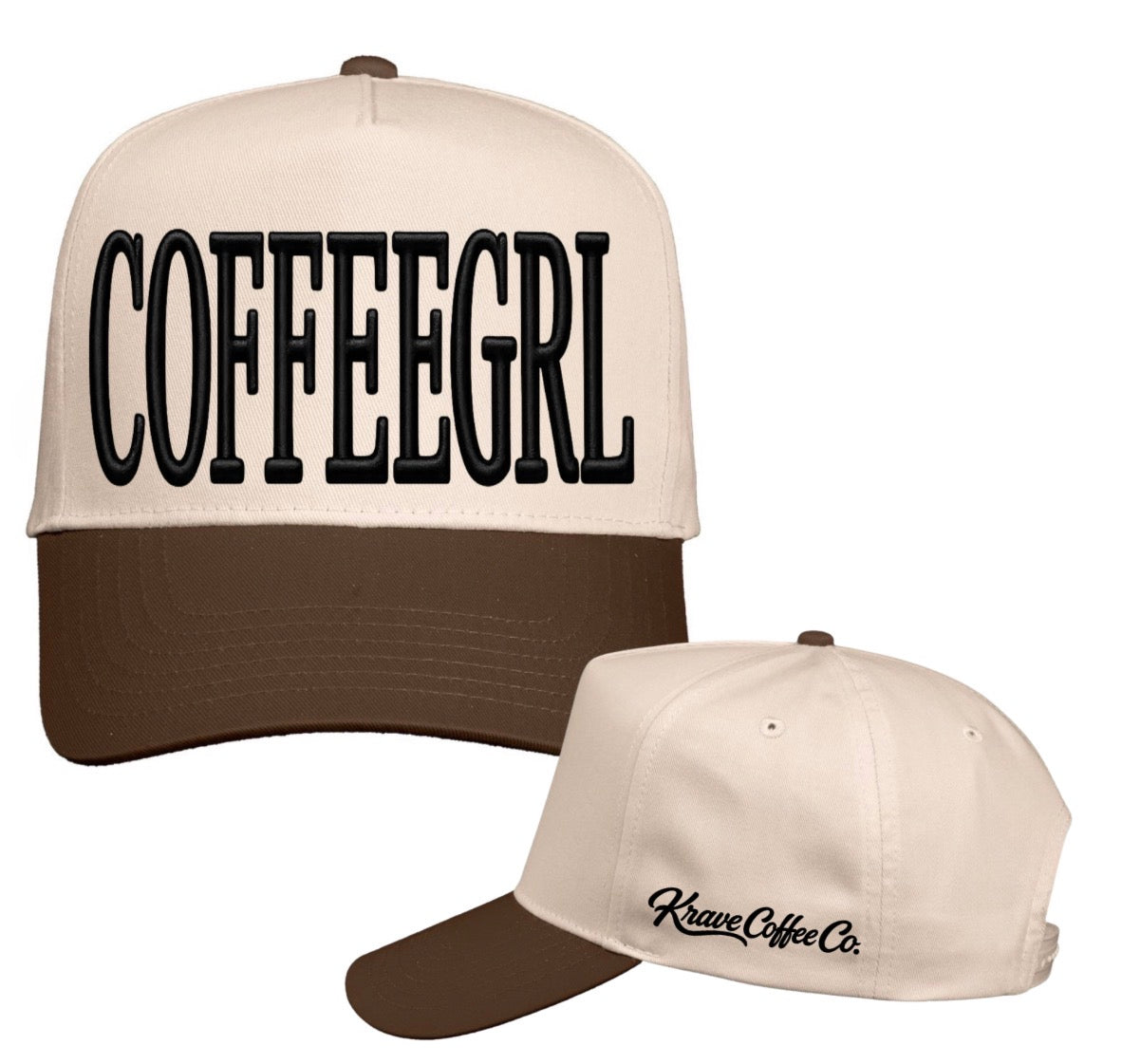 COFFEEGRL Krave Coffee Co. brown trucker