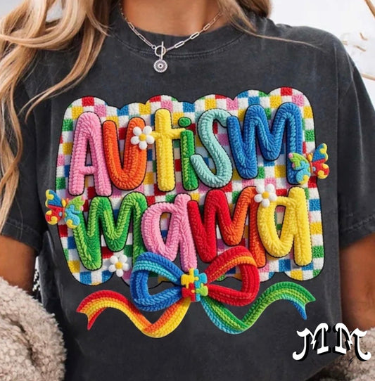Autism mama (tee, crewneck, or hoodie)