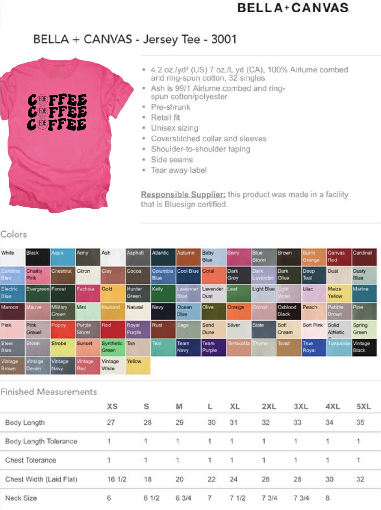 HOB exclusive COFFEE COFFEE COFFEE logo tee