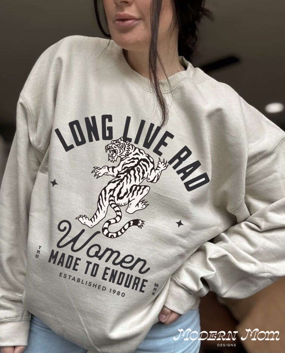 LONG LIVE RAD WOMEN ivory/sand(tee, crewneck or hoodie )