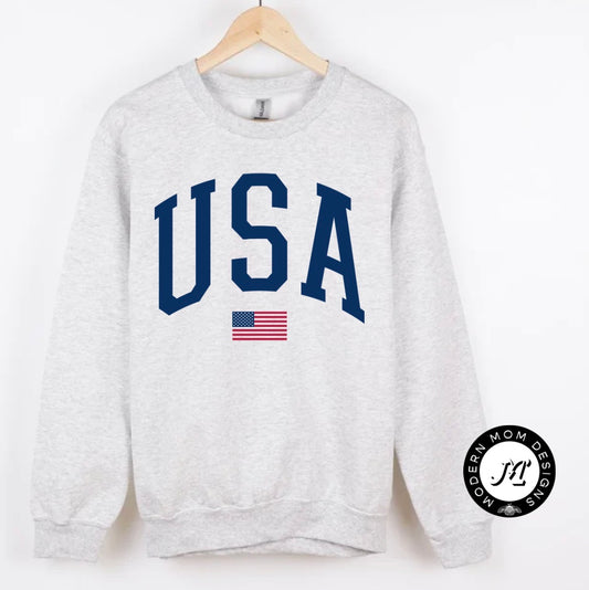 USA ash grey(tee, crewneck, or hoodie)