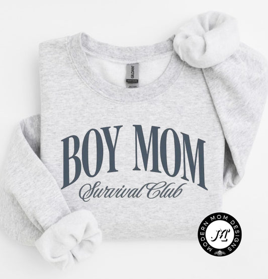 Boy mom survival club (tee, crewneck or hoodie)