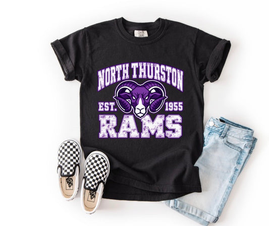 North Thurston Rams YOUTH (tee shirt, crewneck or hoodie)
