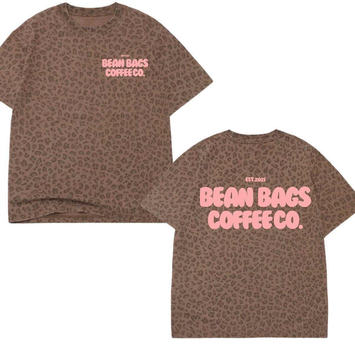 Bean bags coffee co. Leopard tees