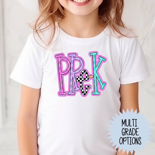 checkered grade-multi grade options available  pink