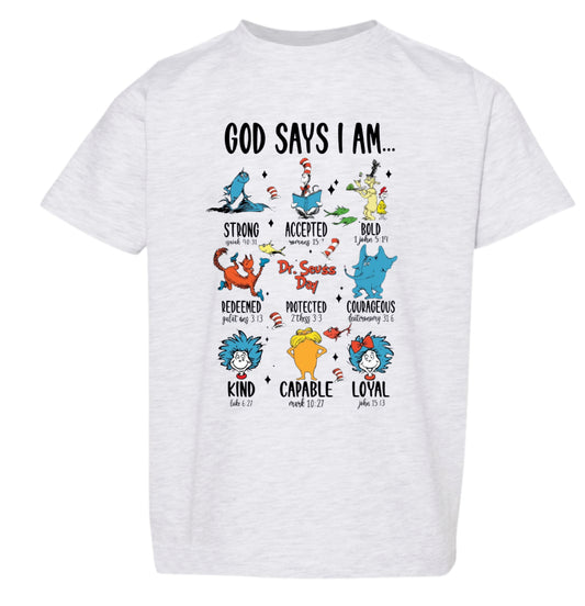 God says I am (2T-youth XL)-tee, crewneck, or hoodie