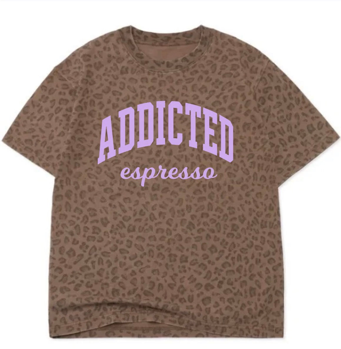Addicted Espresso lux tees (block & cursive font)