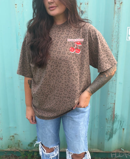 Motherhood cherry leopard tee