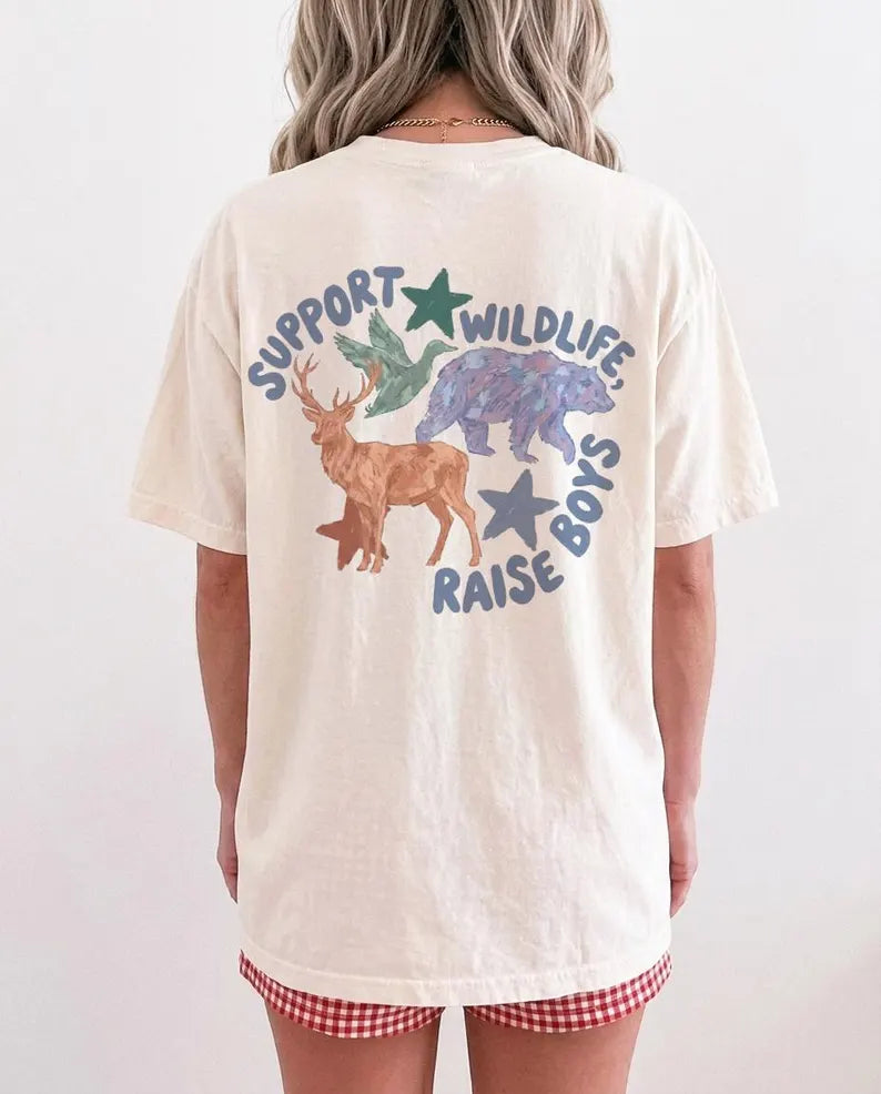 Support wildlife-raise boys(tee shirt, crewneck or hoodie)
