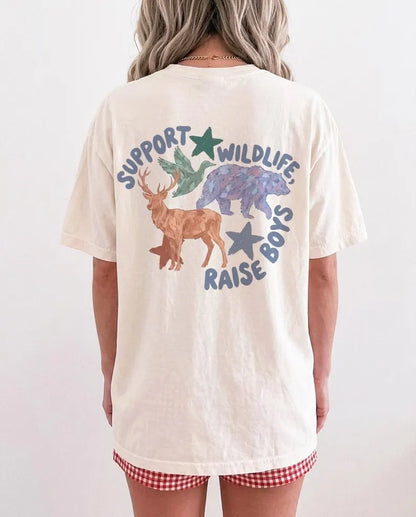 Support wildlife-raise boys(tee shirt, crewneck or hoodie)