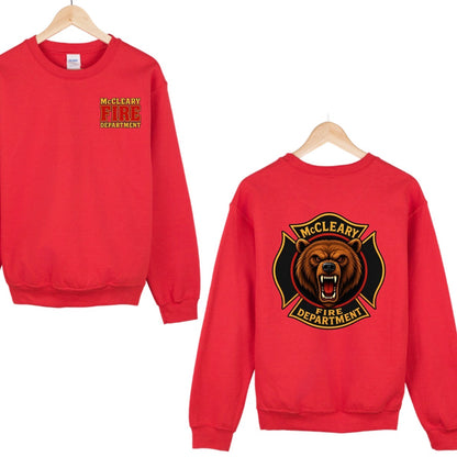 McCleary Fire Dept. crewneck or hoodie RED