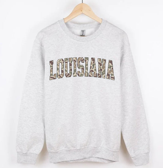 LOUISIANA duck camo CREWNECK