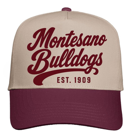 Montesano Bulldogs maroon EST.  hat