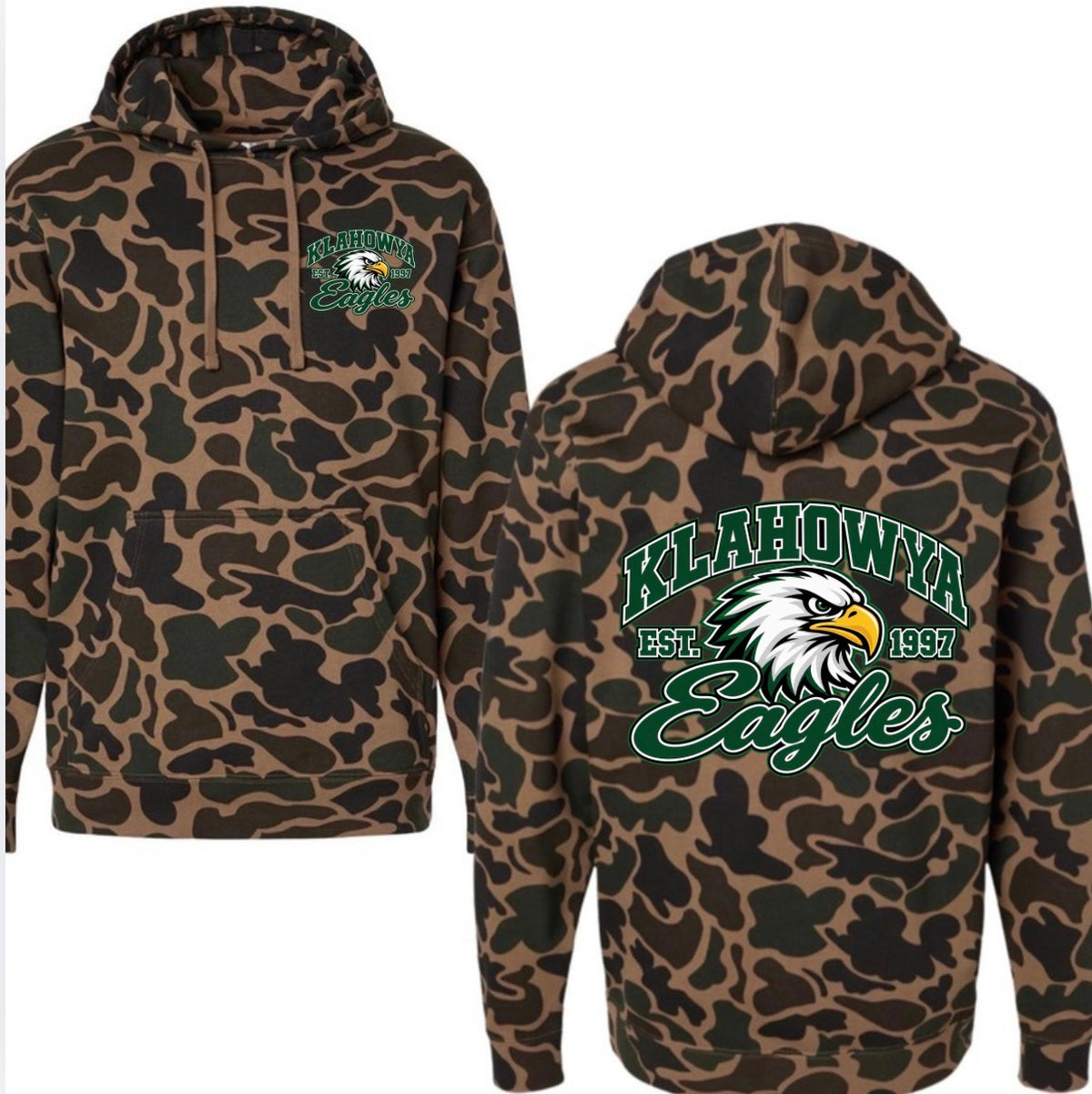 Klahowya Eagles duck camo hoodie (youth & adult)