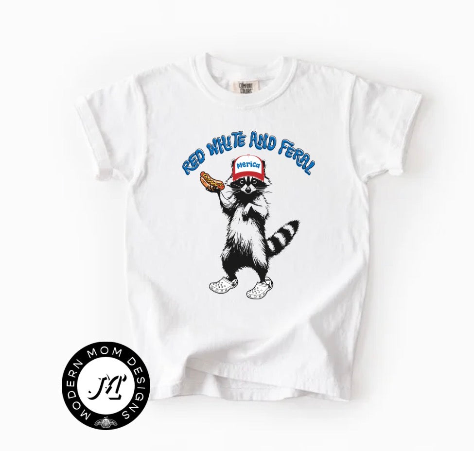 Red white and feral (toddler-youth XL)