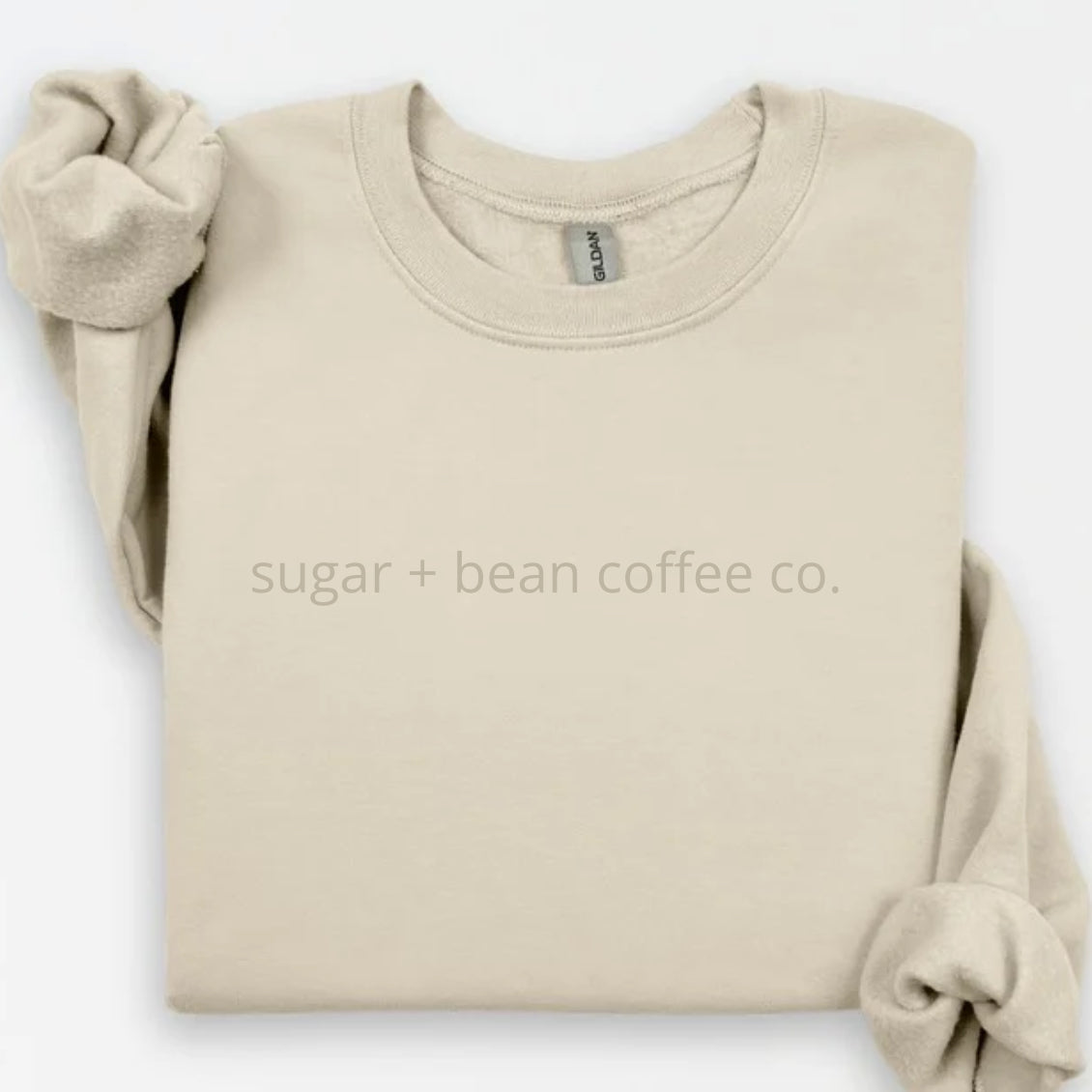 sugar and bean coffee co.  embroidered monochrome crewneck NO DATE