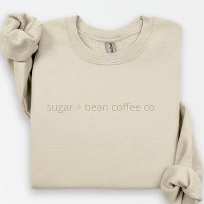 sugar and bean coffee co.  embroidered monochrome crewneck NO DATE
