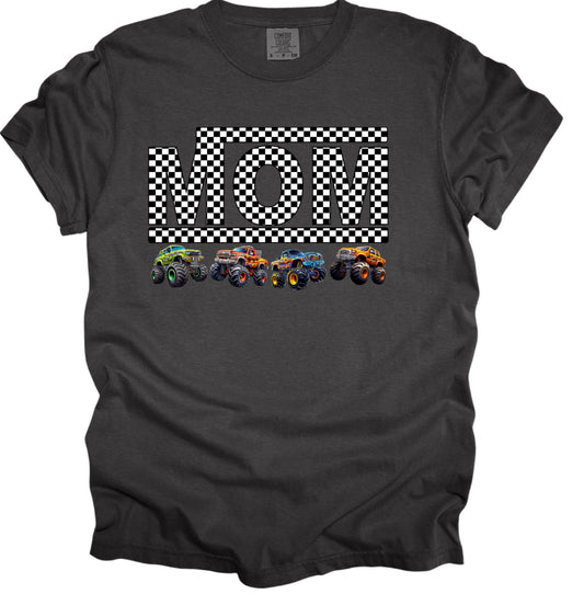 Mom checkered monster trucks