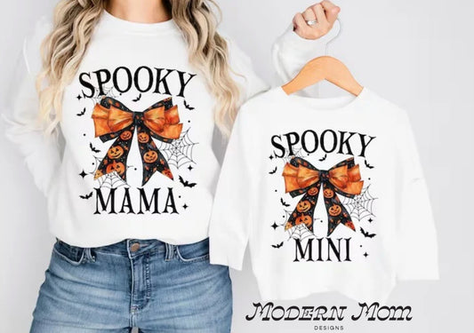 Spooky Mama & mini with bow