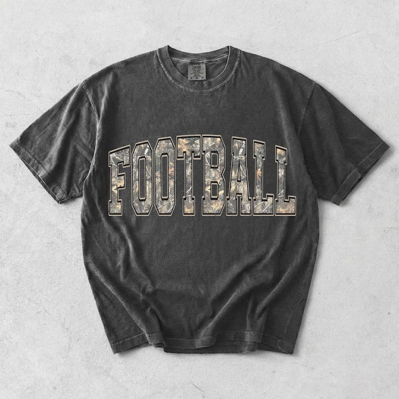 Football-camo font  (tee shirt, crewneck or hoodie)