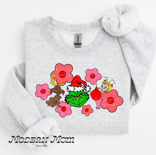 Floral green guy(tee, crewneck or hoodie)