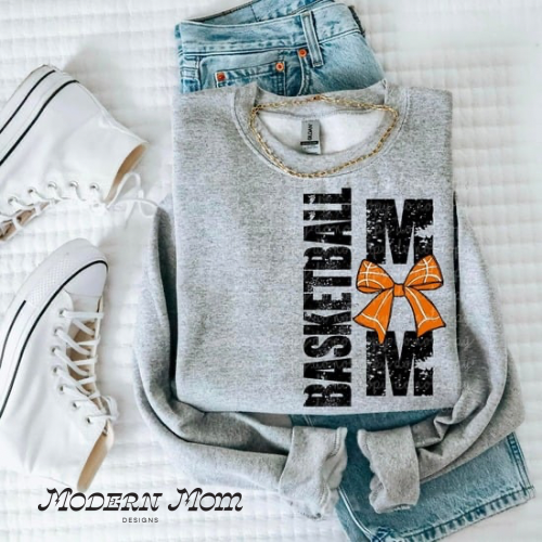 Basketball mom crewneck with bow