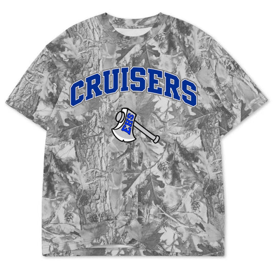 Eatonville cruisers boxy premium grey camo tee (youth XS-Adult 4XL)