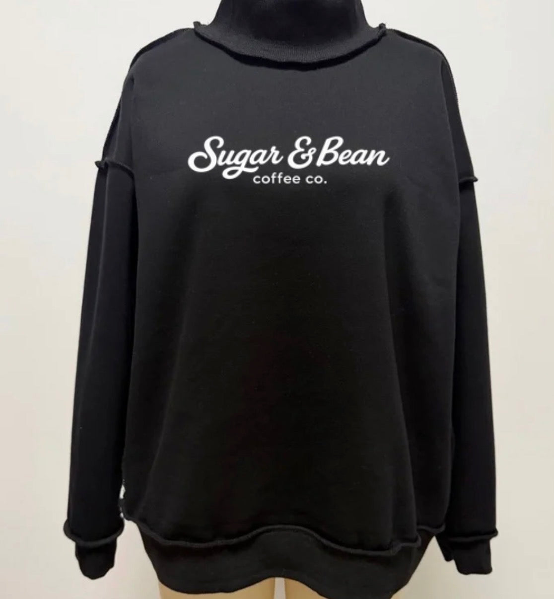 Sugar & Bean coffee co. mock neck black