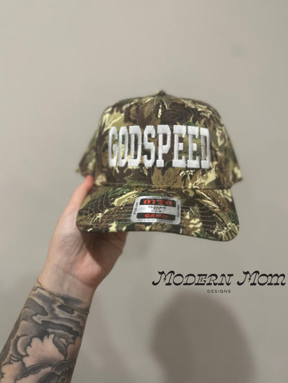 GODSPEED camo EMBROIDERY trucker hat