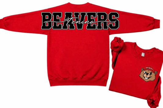 Tenino Beavers crewneck with big back print