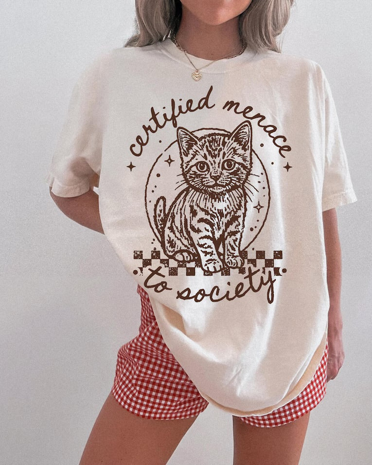 Certified menace to society (tank top, tee shirt, crewneck or hoodie)