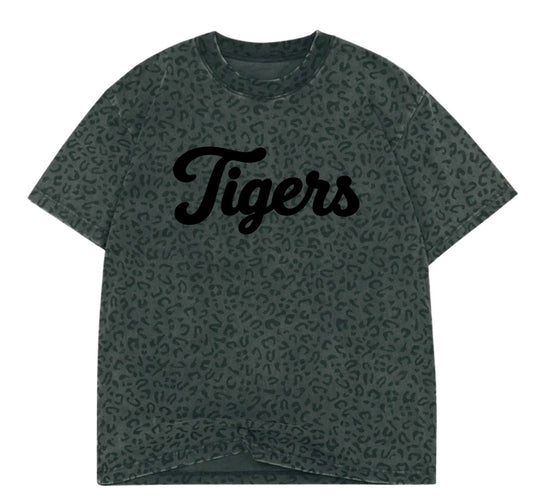 Centralia Tigers boxy premium black leopard tee (Adult)