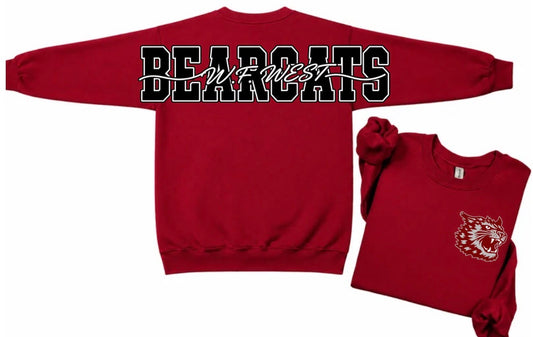 W.F. west bearcats crewneck with big back print
