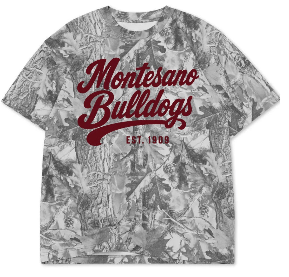 Montesano Bulldogs grey camo tee shirt