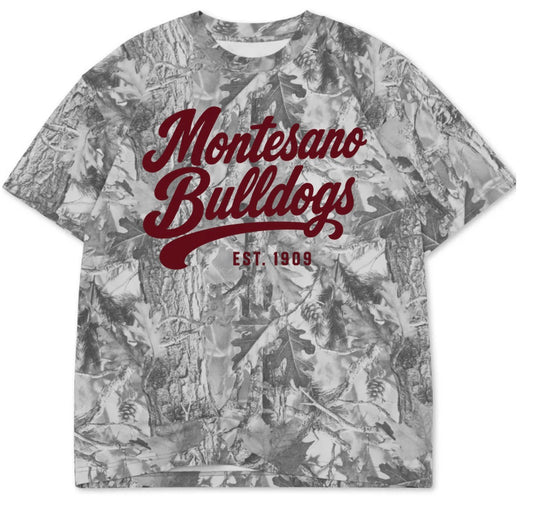 Montesano Bulldogs grey camo tee shirt