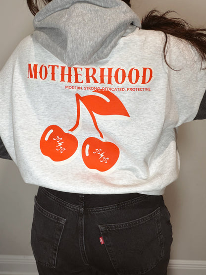 Motherhood cherry boxy cropped hoodie