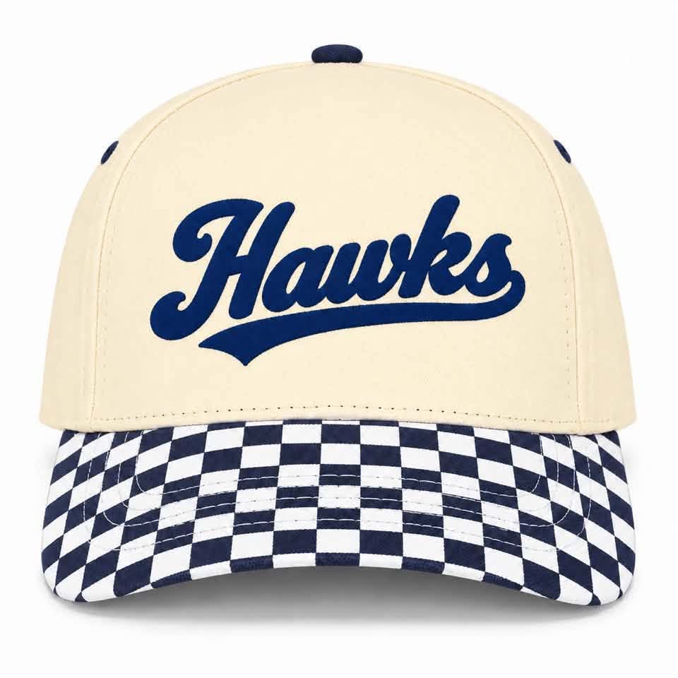 Hawks checkered trucker hat (screen print)