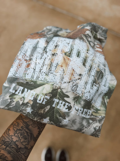 AMERICA vintage wood camo crewneck